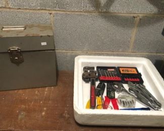 Garage Lot #49 Misc. tools with metal box $20.00