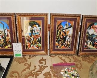 Set of four prints by Thomas Hart Benton. These 4 depict the history of New York state.  $120 for the set.