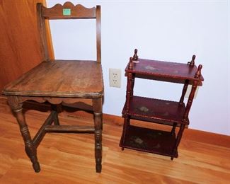 Vintage youth chair $14      Vintage stenciled  shelf $6.00   