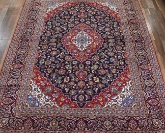 14'X11' Hand Knotted Antique Wool Persian Rug, Kashan