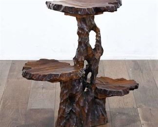 Organic Modern Raw Edge 3 Tier End Table