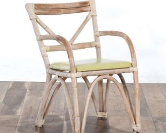 Vintage Tiki Style Reeded Bamboo Armchair