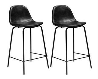 Pair Of Foundstone Charcoal Connor Counter Stools 2