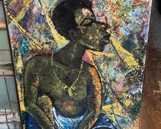 $125 Original African Oil Painting From the Belgium Congo