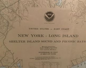 Large Vintage New York - Long Island Map 36x48 inches $700 