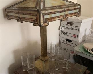 Vintage Slag Glass Lamp $1250