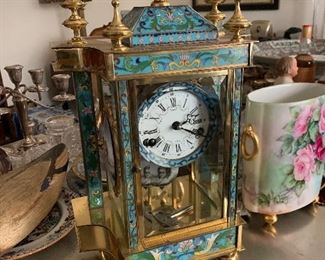 Vintage Cloisonne Clock $650