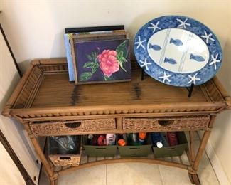 Bamboo wicker table 75