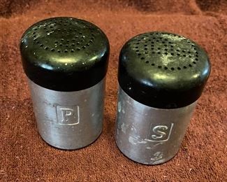Vintage Aluminum Salt & Pepper Shakers $16