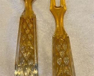 Glass Spoon & Fork Salad Server Set $14