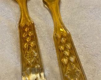Glass Spoon & Fork Salad Server Set $14
