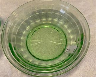 Pair Vintage Depression Glass Green Dessert Bowls $24