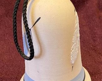 Clay Pottery Blue Feather Southwestern Style Bell $18