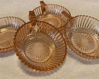 Vintage Depression Glass Pink Dessert Bowls Set of (4) $38