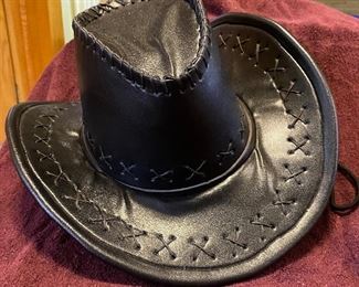 Leather Cowboy Western Aussie Outback Style Bush Hat Wide Brim $60