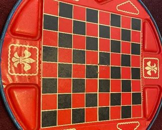 Vintage Chinese Checkers/Checkers Metal Board Only $10