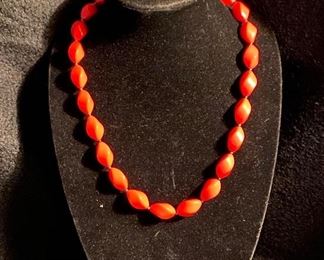 Costume Jewelry Red/Orange Necklace $4