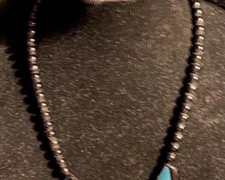 Costume Jewelry Black Onyxlike Beads with Accent Ground Stone Pieces Necklace (The Color Variation is Caused by Lighting this can be Worn Reversed) $16