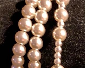 Costume Jewelry Faux Pearl Wrap Around Bracelet with Attached Cross $8
