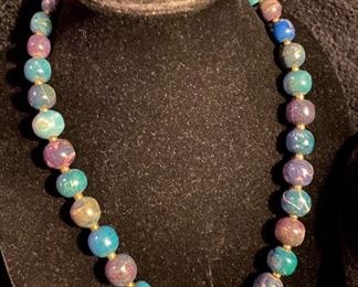 Costume Jewelry Multi Colored Polished Rock/Beads Necklace $16