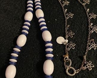 Costume Jewelry Necklace Blue/White $4, Daisies $8