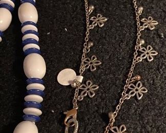 Costume Jewelry Necklace Blue/White $4, Daisies $8