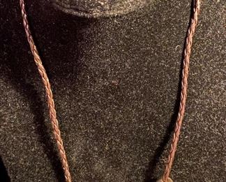 Costume Jewelry Leather Choker Style with Assorted Medal Beads Similar to Brighton Necklace $10