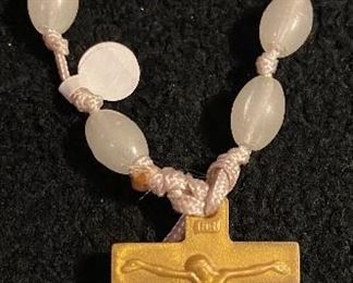 White Bead Rosary Bracelet $6
