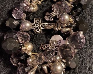 Beaded Bracelet with Cross Charms $6