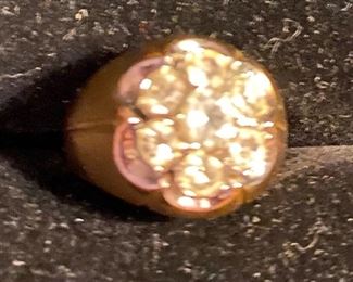 Costume Jewelry Men's Cluster Gold Electroplated Ring $70