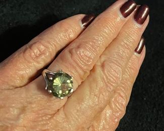 Costume Jewelry Ladies Light Colored Smokey Topaz Sterling 925 Ring $60