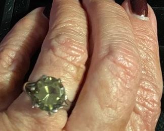 Costume Jewelry Ladies Light Colored Smokey Topaz Sterling 925 Ring $60