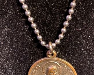 Costume Jewelry Religious Medal on Chain $12