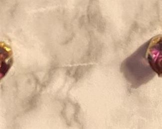 Costume Jewelry Amethyst Pierced Earrings $4