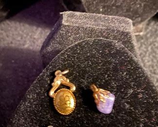 Sterling Charm/Pendant Artist Pallet $24, Charm Polished Stone $6, Gold Plated Charm/Pendant $10, Cabochon $6