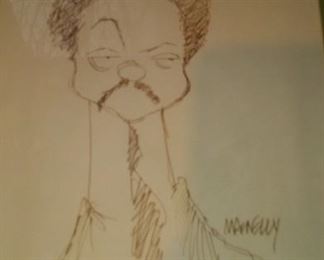 MacNelly Cartoon Drawing Jesse Jackson Pen on paper signed by artist $150 nice frame