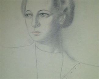  Alfonse Xavier Pena { 1903-1964} (Graphite on paper)  yer 1938     Famous MEXICAN artist    $600