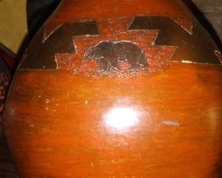 Hopi Native American Bear clan pottery vase signed  $70