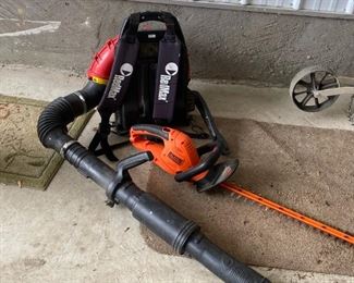 Redmax Blower EBZ4800, Black & Decker Hedge Trimmer,