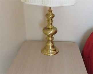 Brass Lamp, Formica End Table