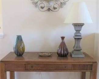 Wall Clock, Console Foyer Table, Table Lamps & Vases