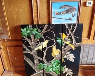 #20
3 panel art exotic birds 
From Z Gallery 
$75.00