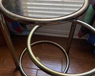 2 side tables .. mcm missing glass on 2nd and bottom but easily replaced 
2 side tables for 50.00