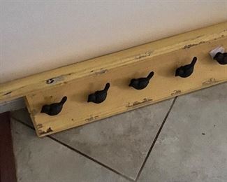 Yellow hanging shelf with birds about 3 ft 
15.00