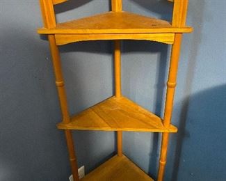 Wood corner shelf stand 
About 4ft 
25.00