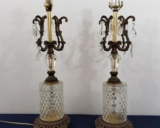 Pair of matching lamps with hanging jewels https://ctbids.com/#!/description/share/366129