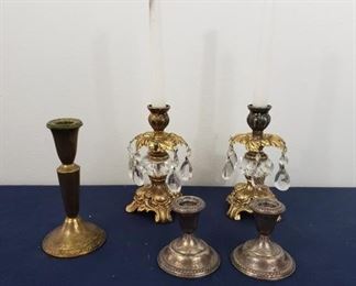 Brass and Silver Candleholder Lot https://ctbids.com/#!/description/share/367609