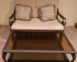 Hampton Bay Outdoor Wicker Couch & Table https://ctbids.com/#!/description/share/365980