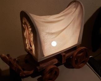 Vintage Covered Wagon Lamp https://ctbids.com/#!/description/share/364605