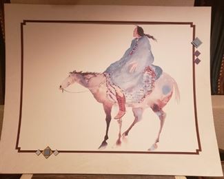 Native American Man on Horse-Watercolor https://ctbids.com/#!/description/share/364704